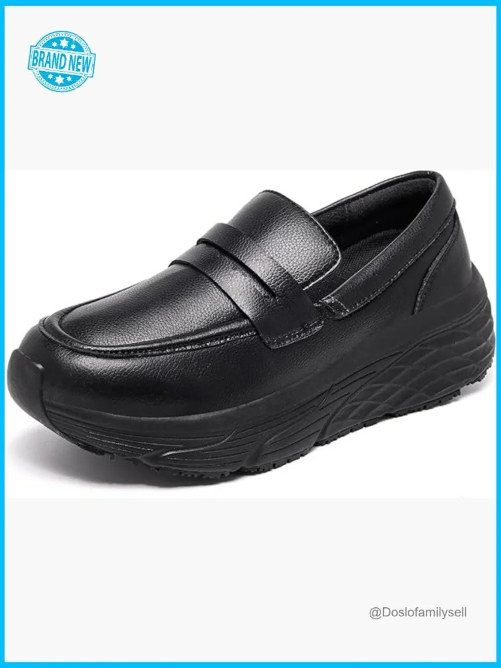 Slip-Resistant Loafers Non-Slip Work Shoes Waterproof Comfortable Chunky Penny